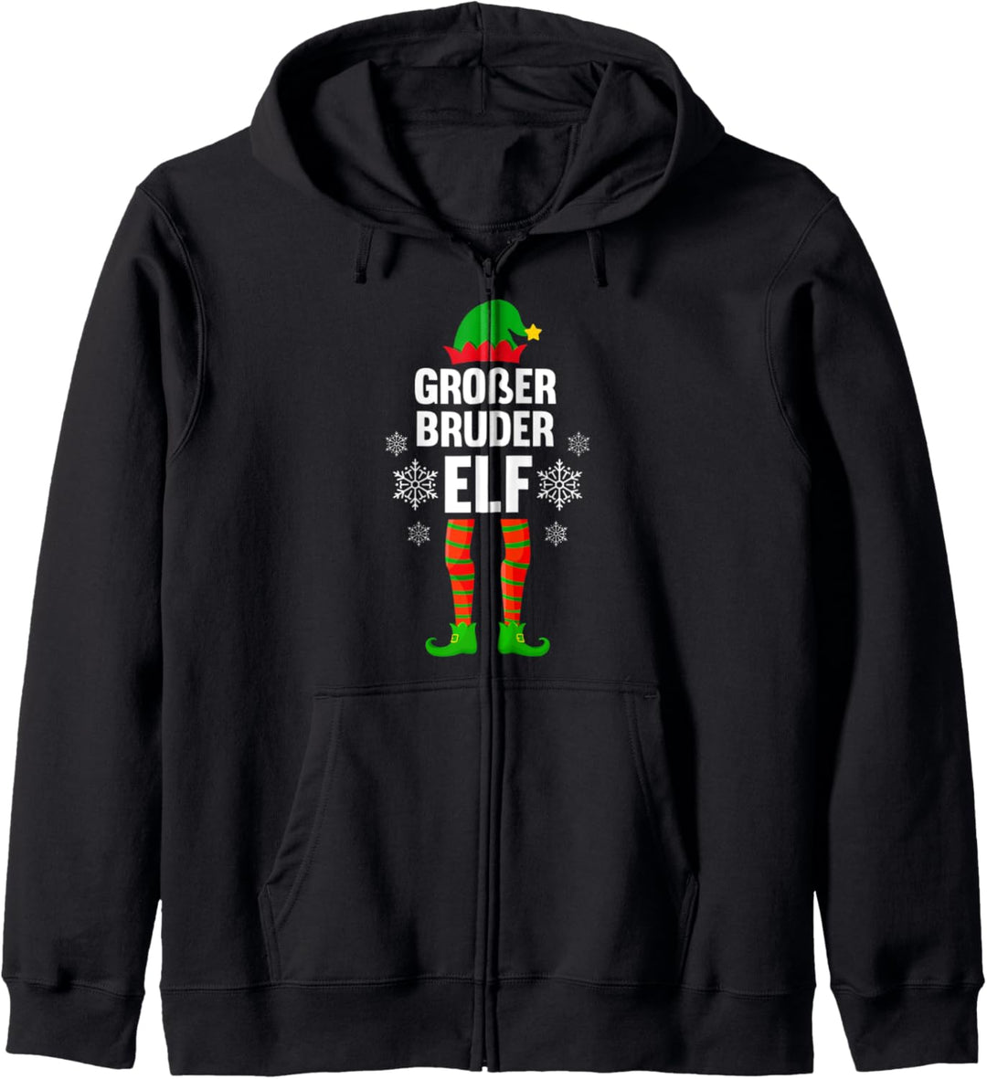 Grosser Bruder Elf Weihnachtself Partnerlook Weinachts Kapuzenjacke