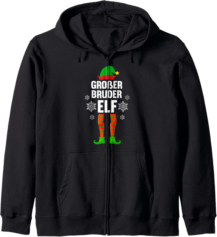 Grosser Bruder Elf Weihnachtself Partnerlook Weinachts Kapuzenjacke