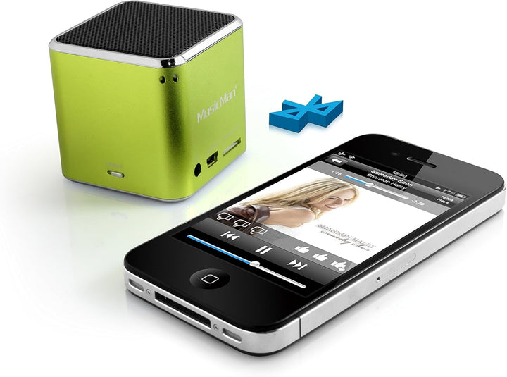 MusicMan mini Wireless Soundstation BT-X2 (MP3 Player, Bluetooth) grün Musicman BT-X2 Single Grün, M