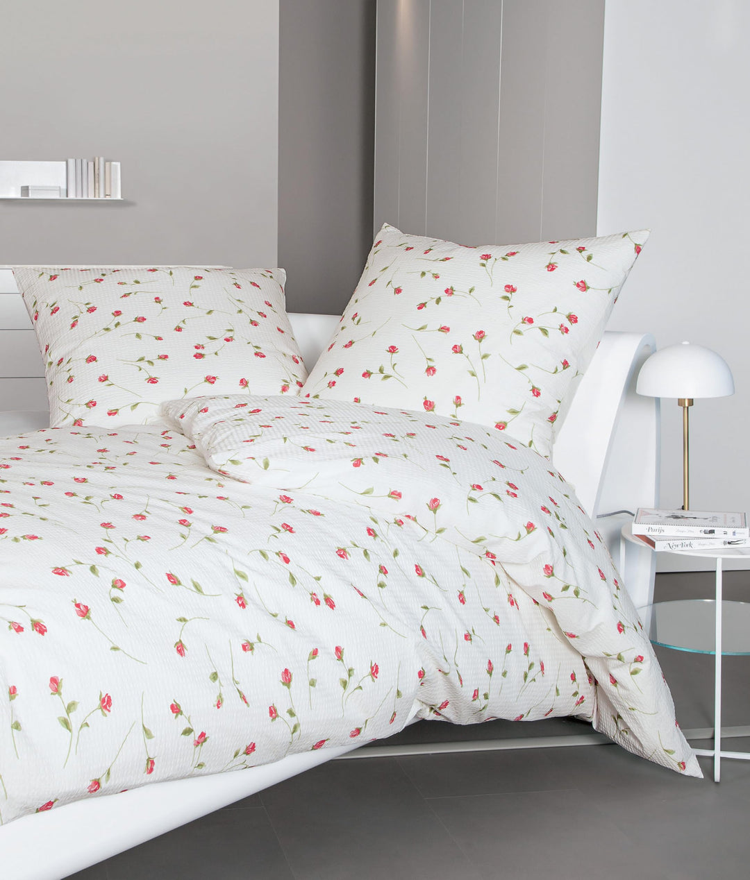 Janine Design Seersucker Bettwäsche Tango 2174-21 paradierot 1 Bettbezug 155 x 220 cm + 1 Kissenbezu