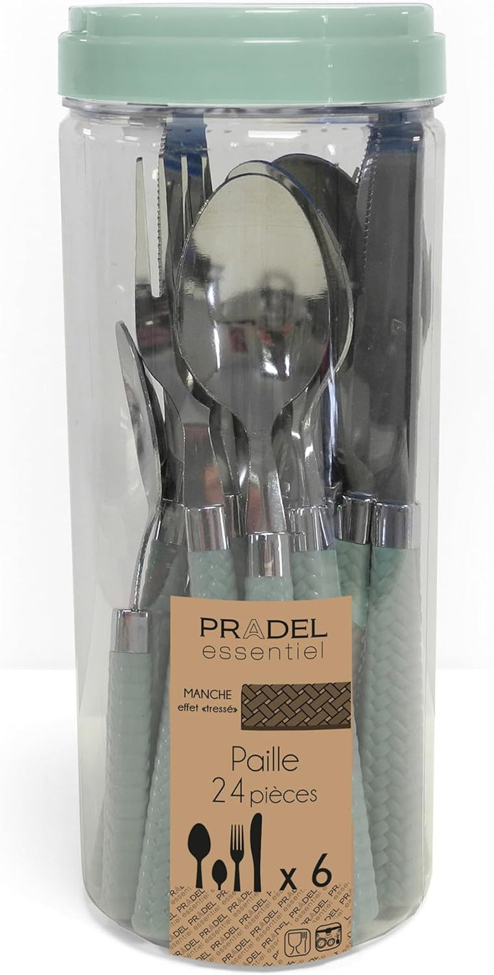 Amefa PAILLE Besteckset 24-teilig | Besteck Set für 6 Personen | Edelstahl Besteck Spülmaschinenfest