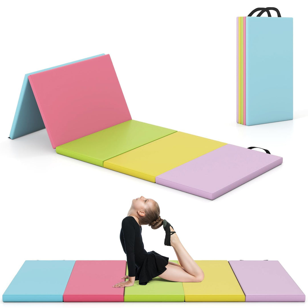 COSTWAY Turnmatte klappbar, 200 x 75cm Weichbodenmatte, Gymnastikmatte 5 fach faltbar mit Tragegriff