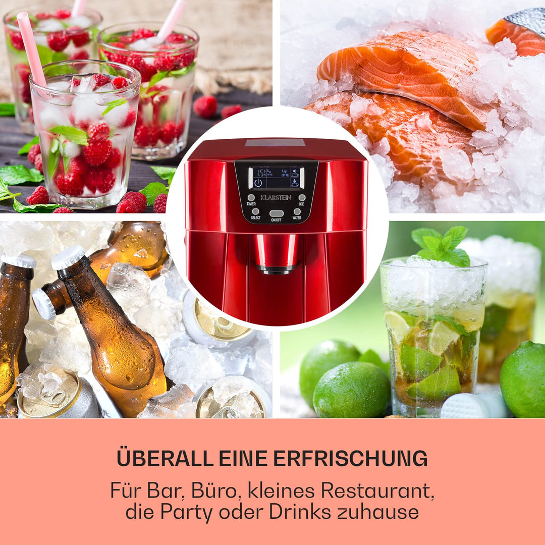 Klarstein Eiswürfelmaschine Klein, Ice Cube Maker, Schneller Eiswürfelbereiter, Eiswürfelgerät für E