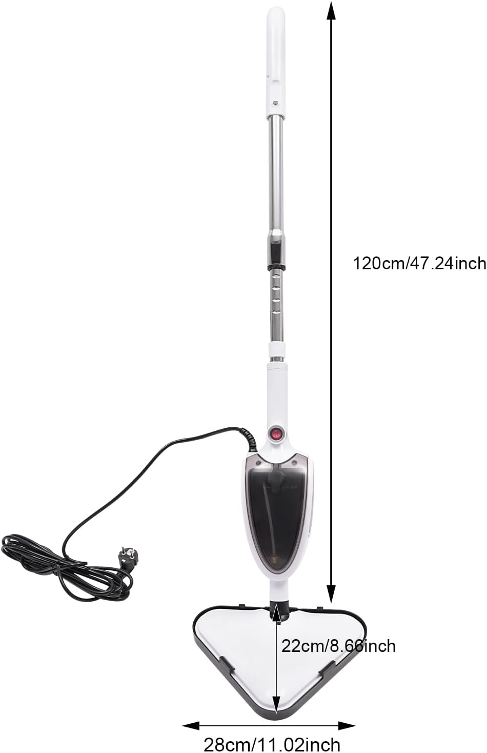 Dampfreiniger, Dampfdruck: max. 8bar, Aufheizzeit: 20s, Leistung: 1300W, Tank: 280ml, mit Bodenreini