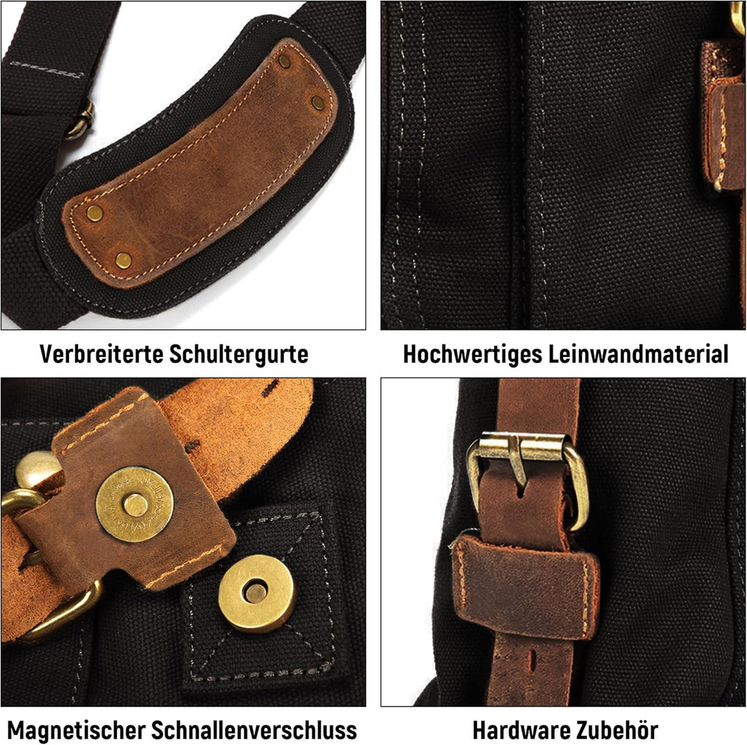VARLIVOO Umhängetasche für Herren Schultertaschen 14" Zoll Laptoptaschen Messenger Bags Kuriertasche