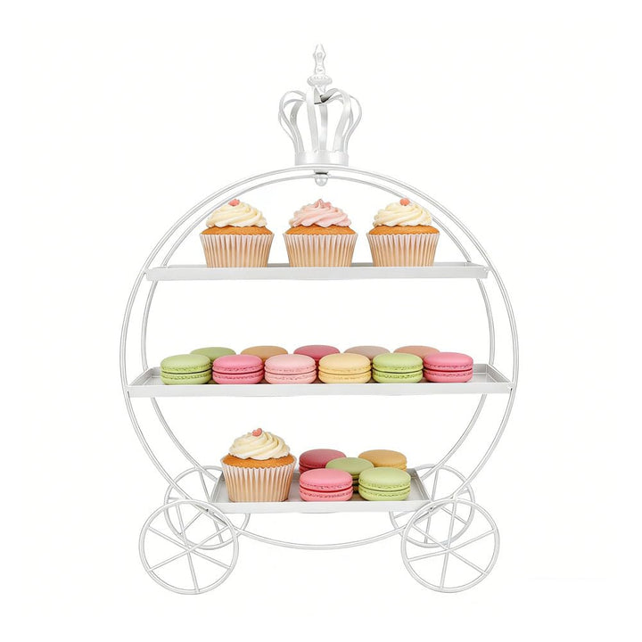 Cupcake-Ständer mit 3 Etagen, Eiserne Tabletts für Cupcakes, Donuts, Früchte, Gebäck, Dessert-Teller