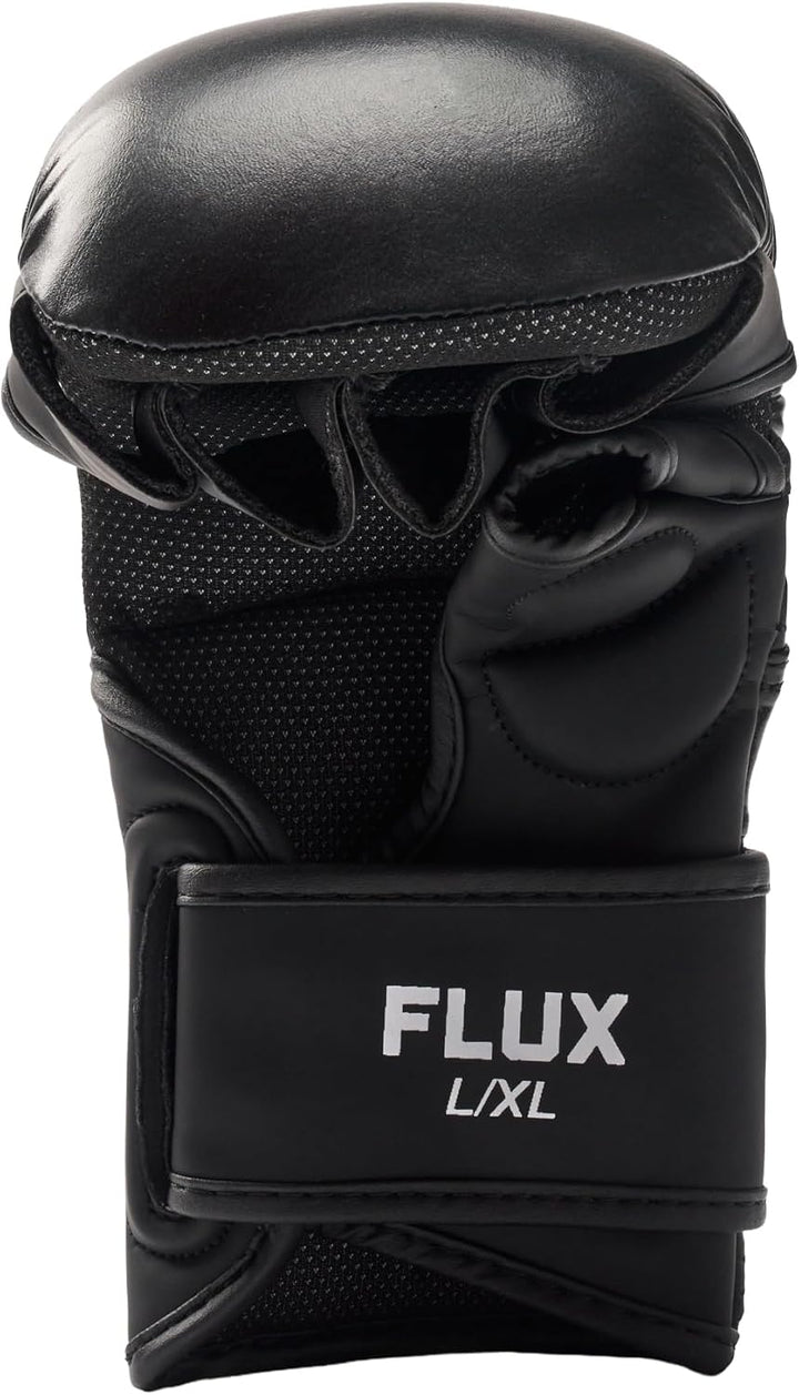 BENLEE MMA Sparring- Handschuhe aus Leder/Kunstleder Mix Flux Black/White L-XL, Black/White L-XL