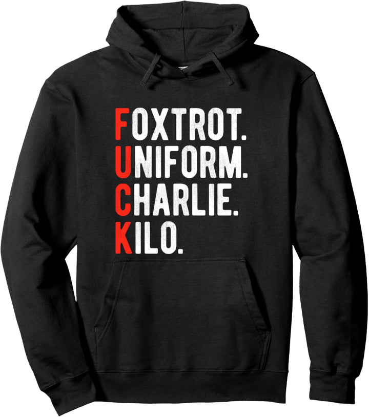 Foxtrot Uniform Charlie K Flugzeug Pilot & RC Fan Alphabet Wortspiel Pullover Hoodie