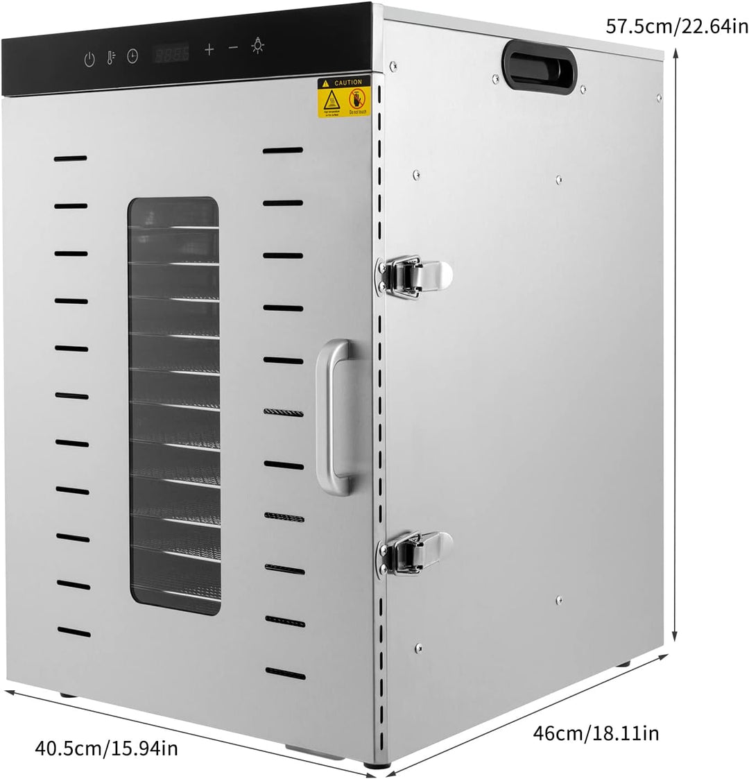 16 Tray Edelstahl Food Dehydrator, 1500W Dörrautomaten freeze dryer gefriertrockner, Obsttrockner fü