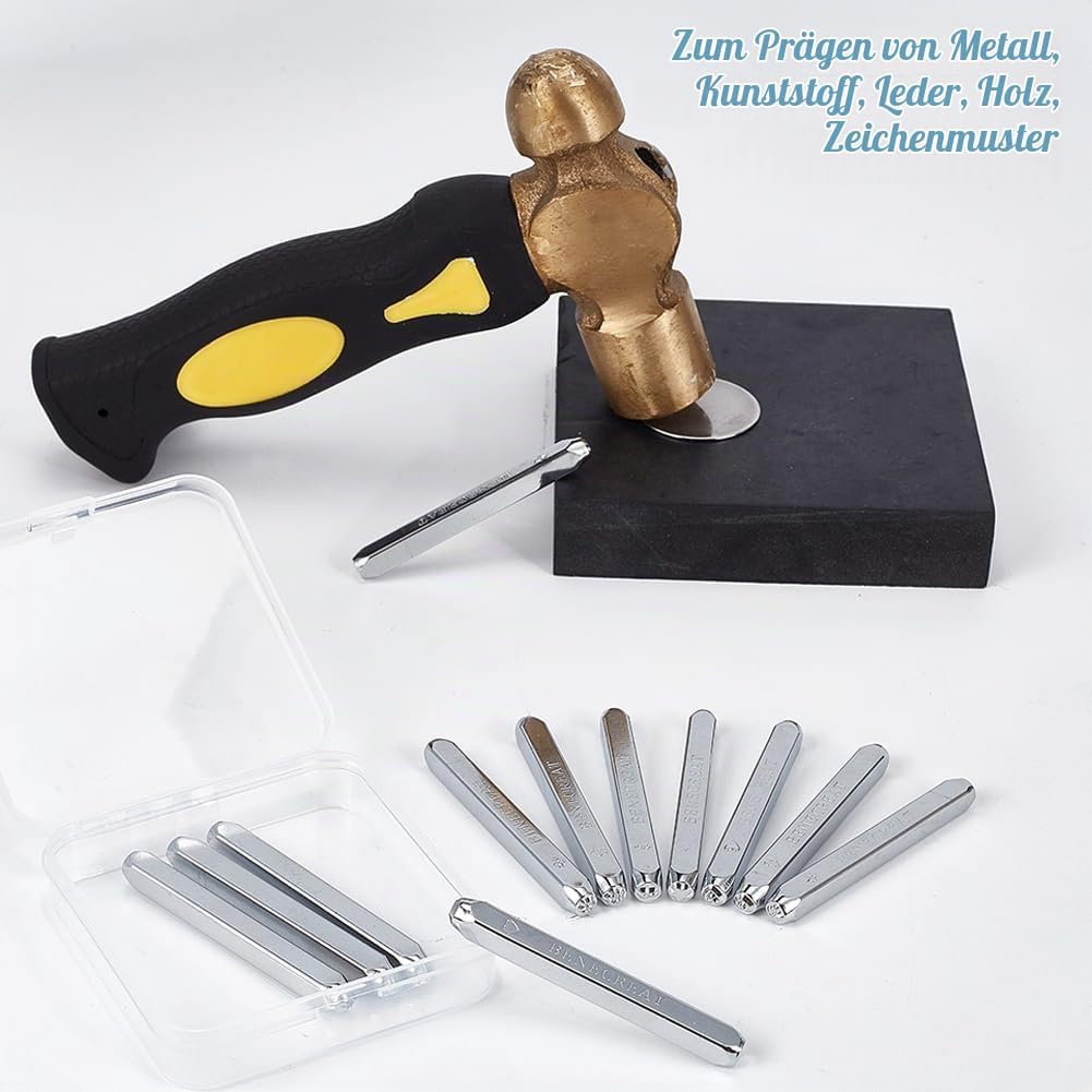 BENECREAT 12 Stück 3mm Metallstempel-Set, Herz-Stern-Muster Design Schnitzerei Prägestempel für Meta