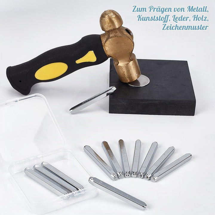 BENECREAT 12 Stück 3mm Metallstempel-Set, Herz-Stern-Muster Design Schnitzerei Prägestempel für Meta