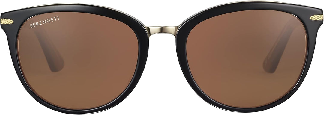 Serengeti Unisex Jodie Sonnenbrille M Glänzend Schwarz, Transparent, Innen Glänzend, Helles Gold, Me
