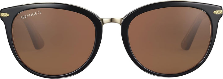Serengeti Unisex Jodie Sonnenbrille M Glänzend Schwarz, Transparent, Innen Glänzend, Helles Gold, Me