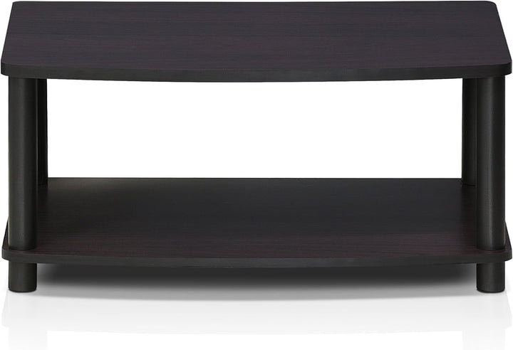 Furinno kleiner TV-Schrank mit 2 Ablageflächen, Dunkle Walnuss, 40.13 x 60.45 x 27.94 cm, Dunkle Wal