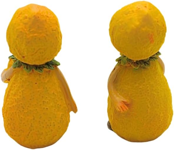 4 Stück Dekofiguren, Gartenfiguren als Zitrone, Früchtefiguren als Zitrone, Sommerfiguren, Zitronenf