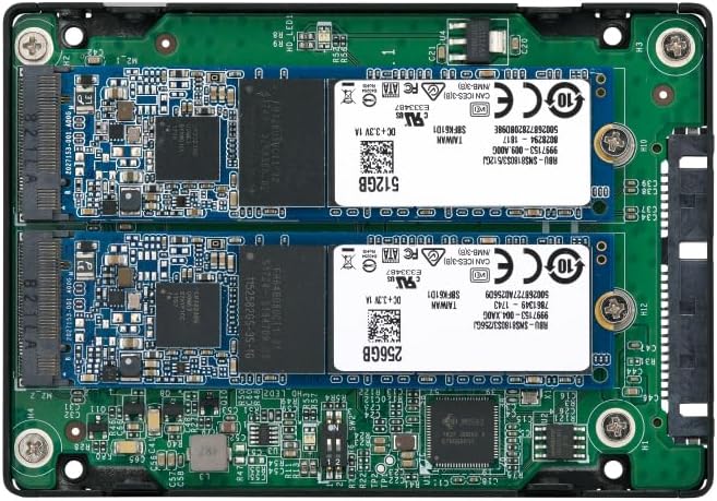 Qnap Systems 6.35 cm 2.5 Inch SATA to Dual M.2 2280 SATA Drive Adapter Hardware RAID 0/1 JBOD Indivi
