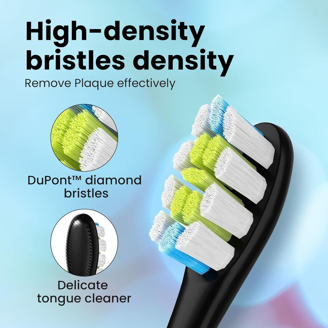 Oclean Bürstenköpfe Professional 6 Stück, DuPont-Borsten Zahnbürstenkopf mit Zungenreiniger, Plaque