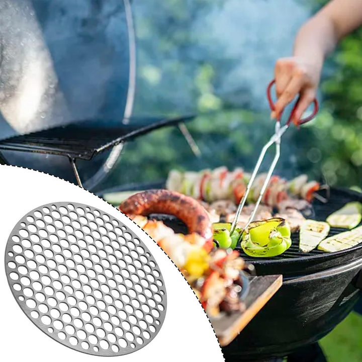 Runder Edelstahl-Grillrost, rundes Grillnetz, Drahtgeflecht, für Outdoor-Camping, Kochgeschirr, rund