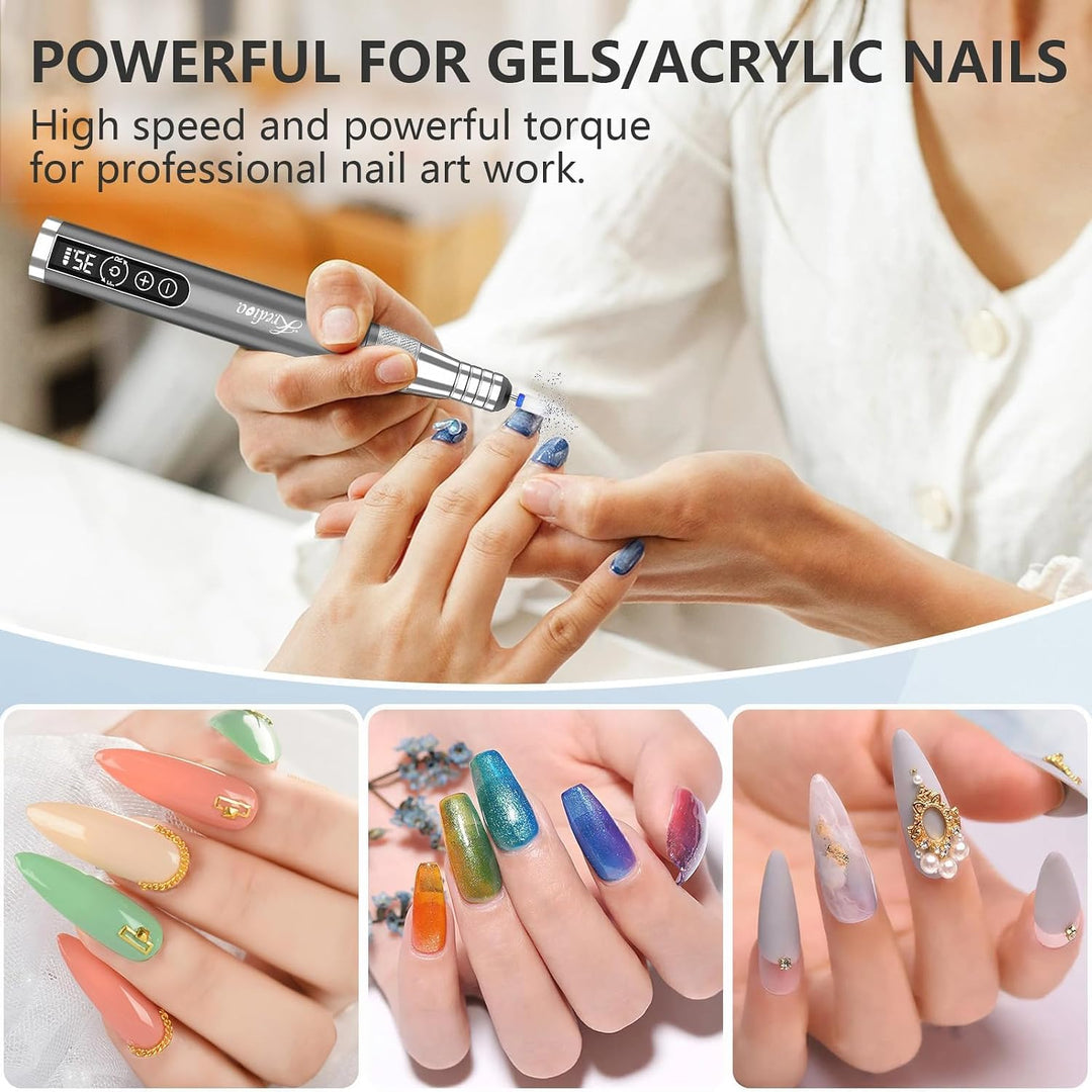 Nagelfräser für Gelnägel Kabellose 35000 U/Min Elektrische Nagelfräser Maniküre Set Elektrisch für N