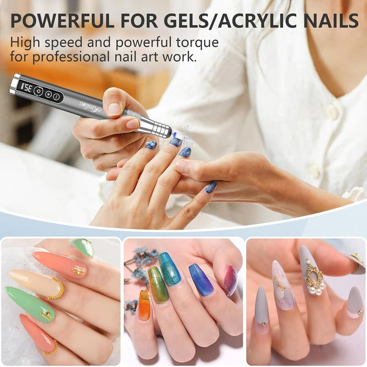 Nagelfräser für Gelnägel Kabellose 35000 U/Min Elektrische Nagelfräser Maniküre Set Elektrisch für N