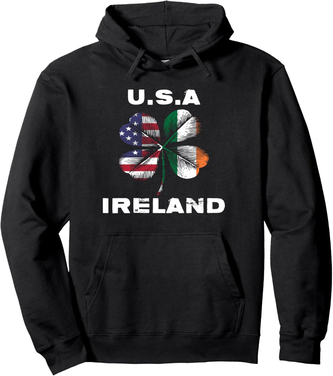 Shamrock-Sternenbanner Irlands USA kennzeichnen irischen Pullover Hoodie