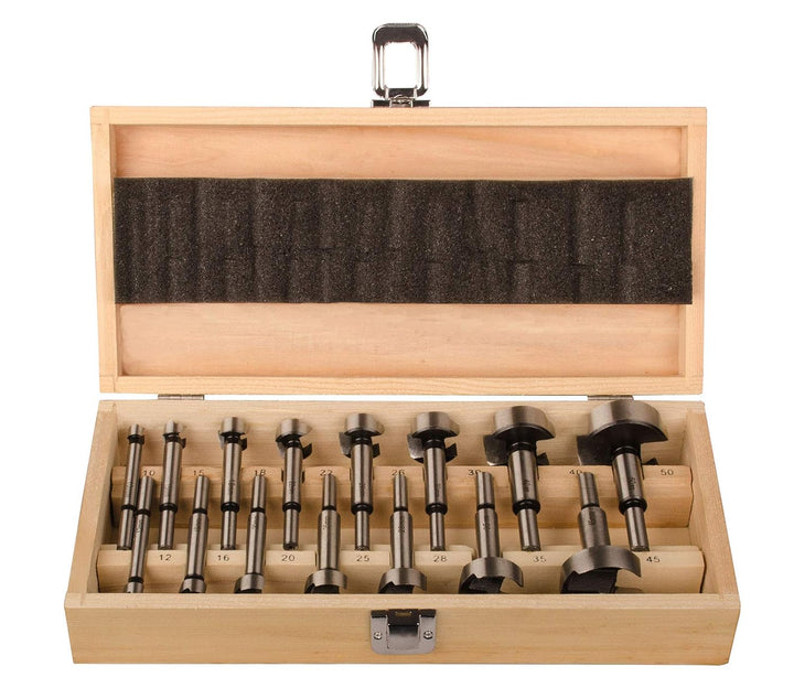 Projahn Maschinen Forstnerbohrer Kassette ECO 15-teilig (Bohrer 10-50 mm, Bohrerset) 33002-1
