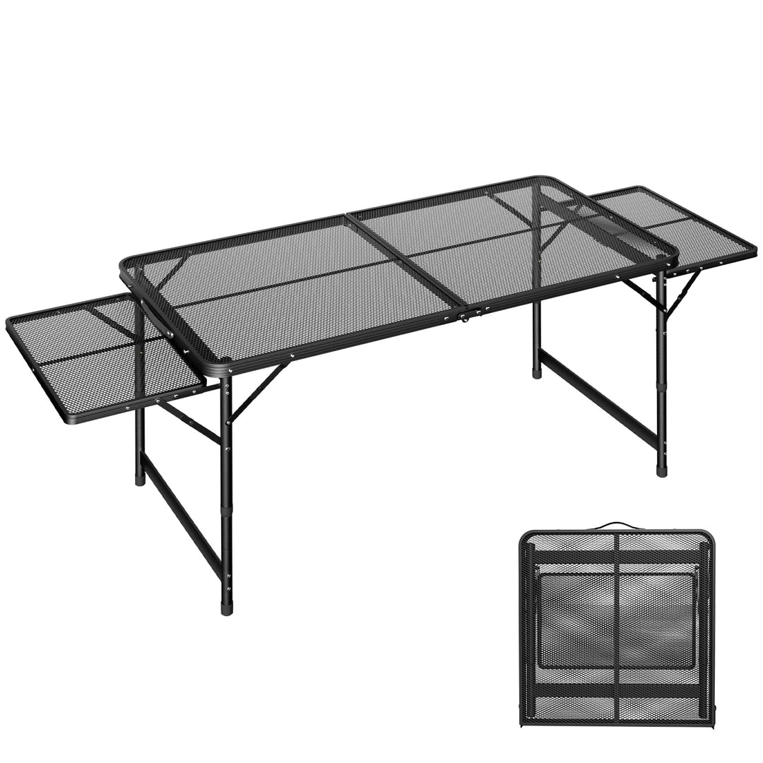 AufuN Tragbare Campingtische 120x60x55cm, 3 Höhenverstellbar Klappbarer Multifunktionstisch, Grillti