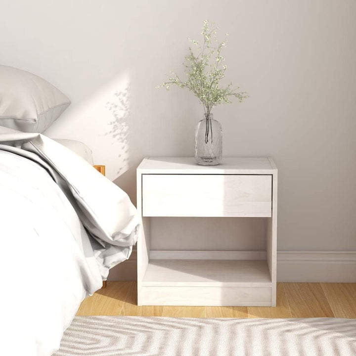homiuse 40x31x40 cm Nachttische Weiss NachtkäStchen Night Stand Schubladen Schubladenbox Holz Bedsid