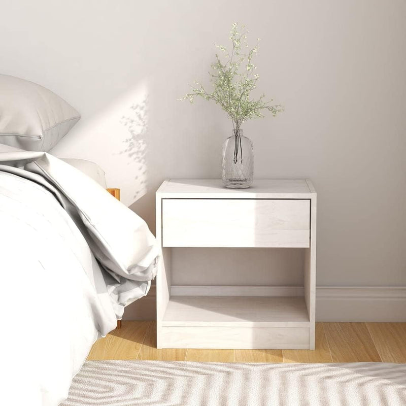 homiuse 40x31x40 cm Nachttische Weiss NachtkäStchen Night Stand Schubladen Schubladenbox Holz Bedsid