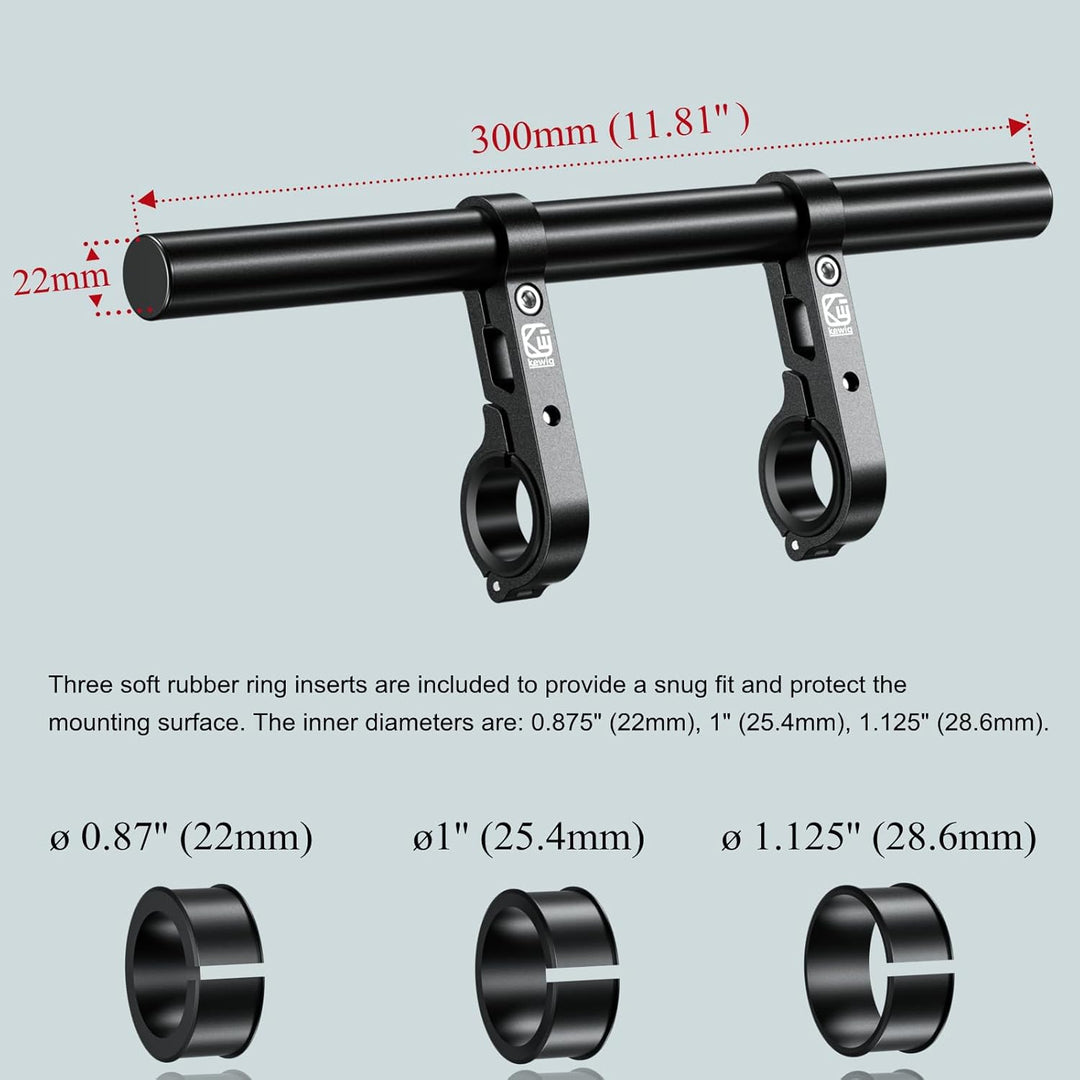 BRCOVAN Aluminiumlegierung Lenker Erweiterung mit 300mm Langer Querstange, Lenkerverlängerung mit Do