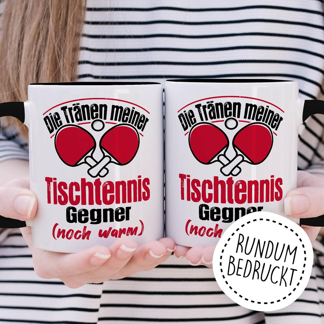 Tischtennis Tasse Tränen noch warm lustiger Spruch Geschenkidee Ping Pong Kaffeetasse Geschenk für T