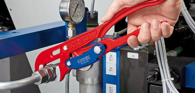 KNIPEX Rohrzange S-Maul mit Schnelleinstellung, Chrom-Vanadium, rot pulverbeschichtet, 420 mm, 83 60