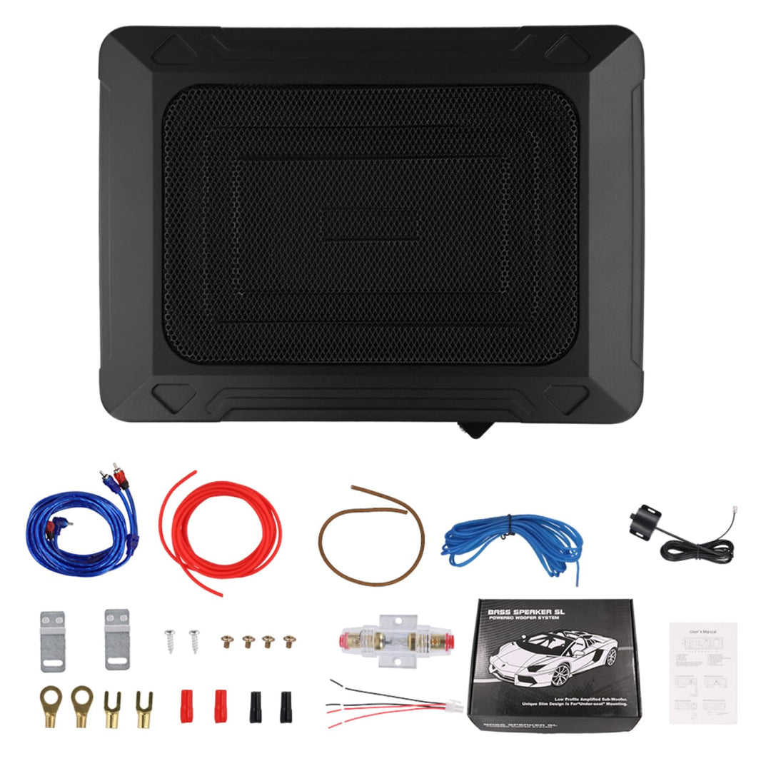 Ultraflacher Auto-Subwoofer, geeignet für Auto/Truck, mit integriertem Verstärker, unter den Sitzen