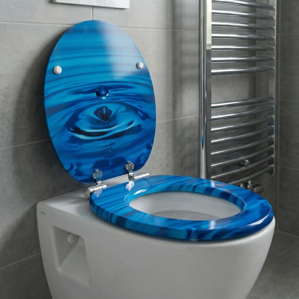 SINOBATH WC Sitz Mit Absenkautomatik,Hochwertige Und Stabile Antibakterieller Toiletten, MDF Holzker