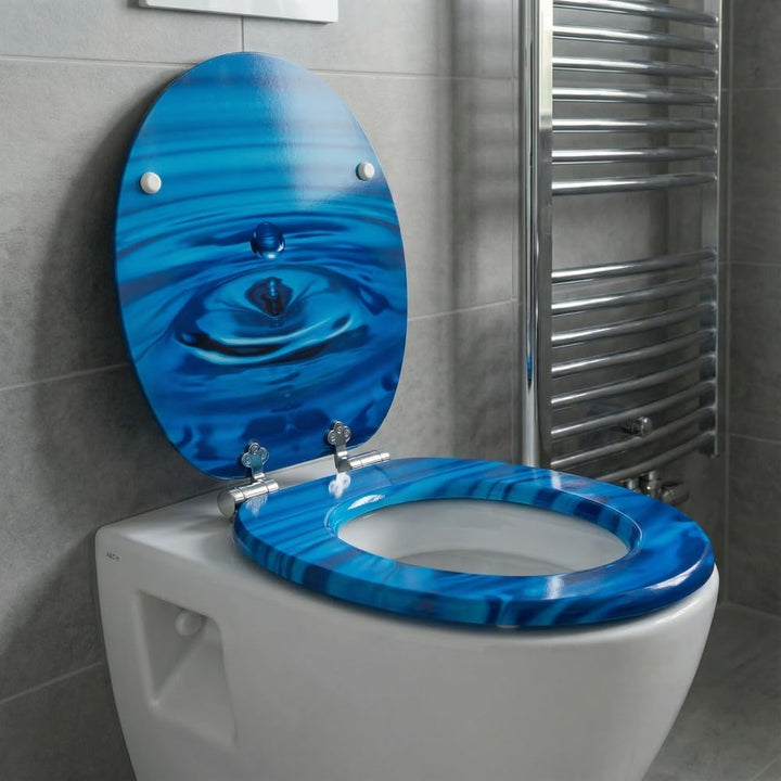SINOBATH WC Sitz Mit Absenkautomatik,Hochwertige Und Stabile Antibakterieller Toiletten, MDF Holzker