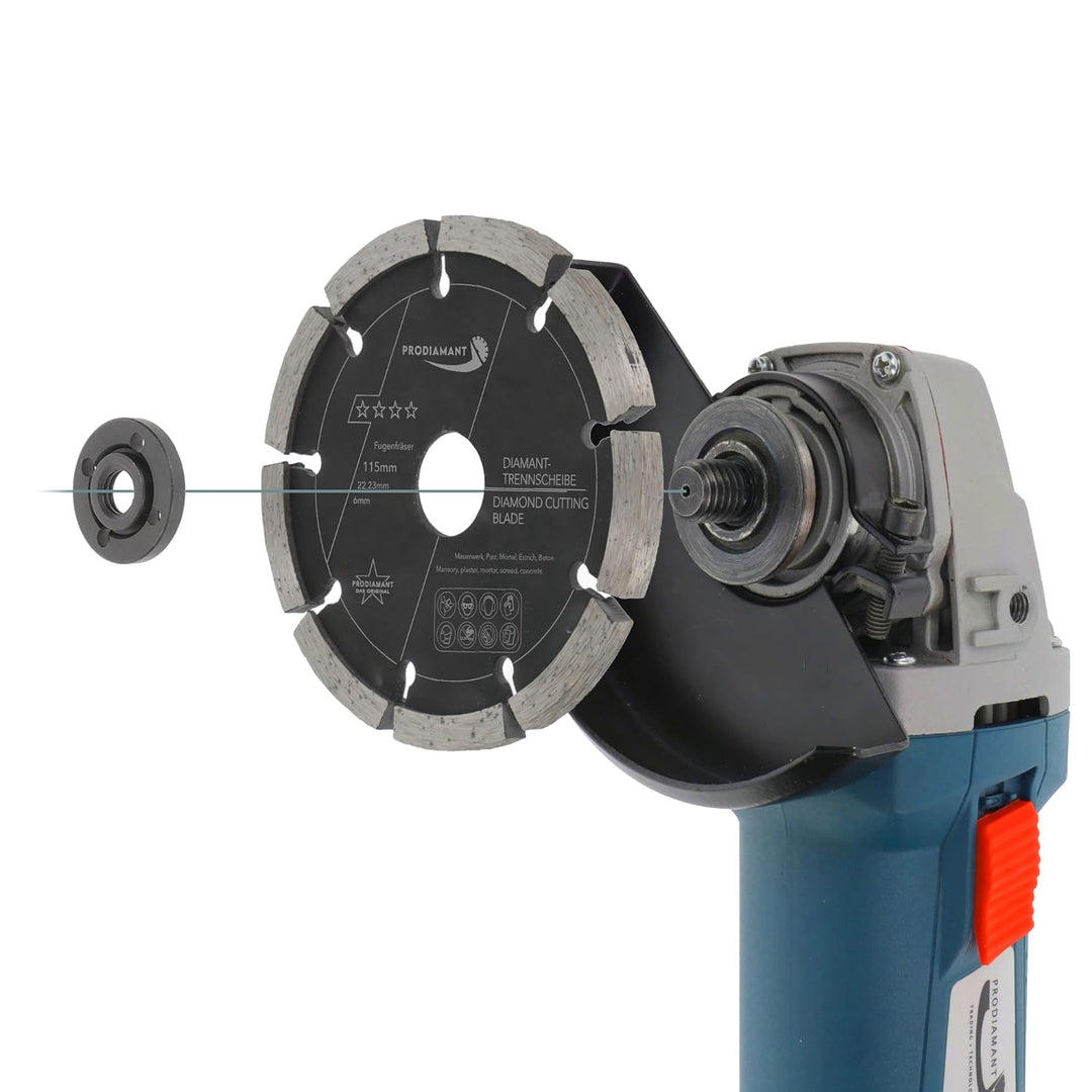 PRODIAMANT Fugenfräser ø 115 mm Breite 6mm für Mörtel Beton Mauerwerk und Putz 10mm Diamantsegment P