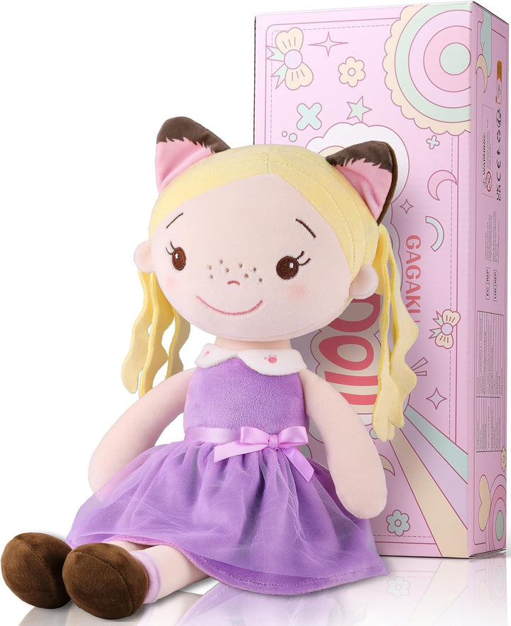 GAGAKU Weiche Stoffpuppe 40cm Schutzengel Puppen, Taufgeschenk für Baby Mädchen Kuscheltier Glücksbr