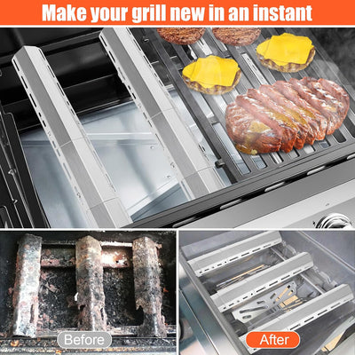 GFTIME 30-72cm Brennerabdeckung Universal Gas Grill Ersatz Edelstahl Heizplatte für Enders, Taino, P