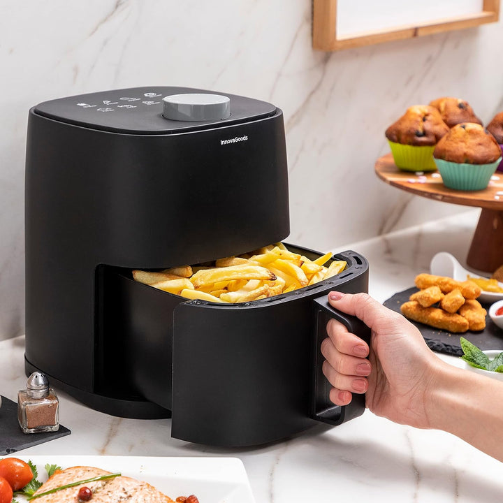 InnovaGoods - Luftfritteuse ohne Öl Fryinn Lite 2000, Schnelle 360º Heissluftzirkulation, Energieeff