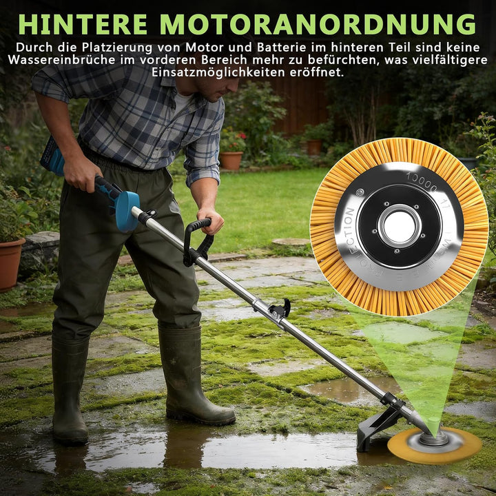 1380W Akku Rasentrimmer für Makita-Akkus, mit 2 Akkus und Ladegerä | 7-In-1 Akku Freischneider mit U