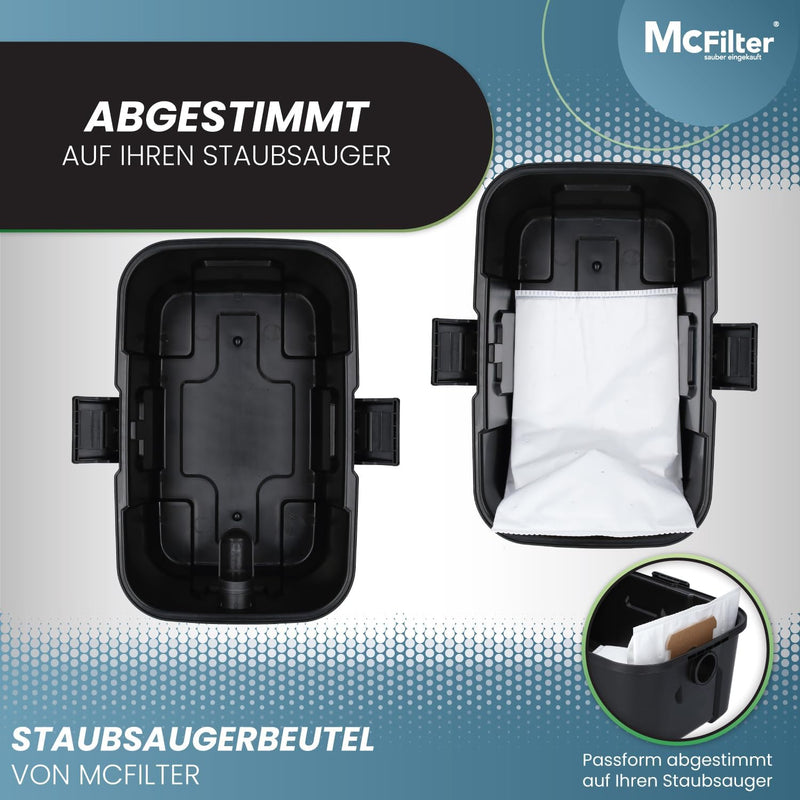 McFilter | 20 Staubsaugerbeutel 10l kompatibel mit ALLEN Einhell Staubsauger | geeignet für TE-VC 18