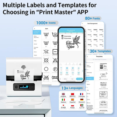 Phomemo M221 Etikettendrucker - Bluetooth Beschriftungsgerät Selbstklebend, Etikettiergerät für Unte