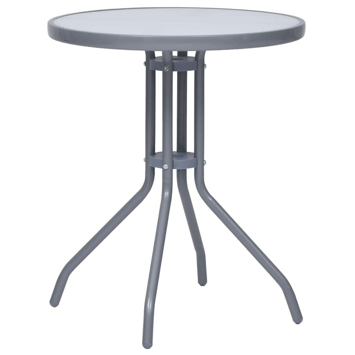 Gartentisch Hellgrau 60 cm Stahl und Glas