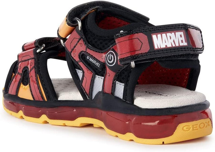 Geox Jungen J Android Boy Sandal 24 EU Black Red, 24 EU Black Red