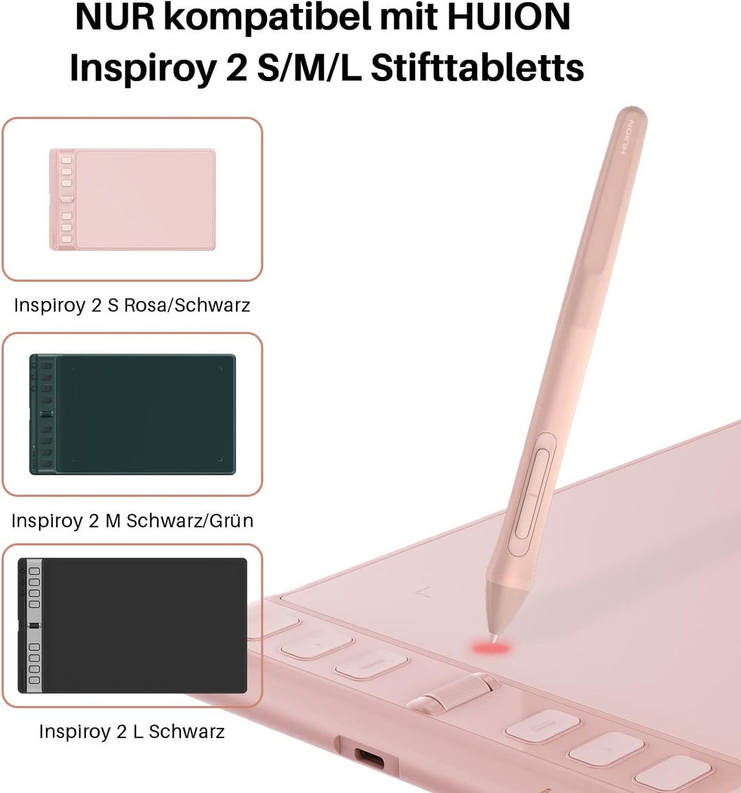 HUION Digitaler Stift PW110, PenTech 3.0 Batteriefreier, rutschfestem & schweissresistentem Silikong