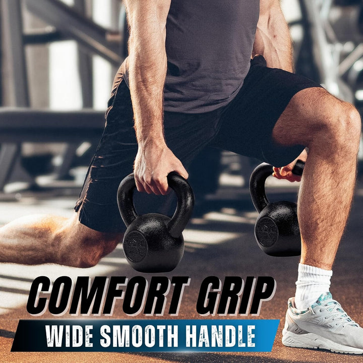 Yes4All 2-20kg Kettlebell aus Gusseisenmit Vinylbeschichtung und Gummifuss, Schwunghantel, Kugelgewi