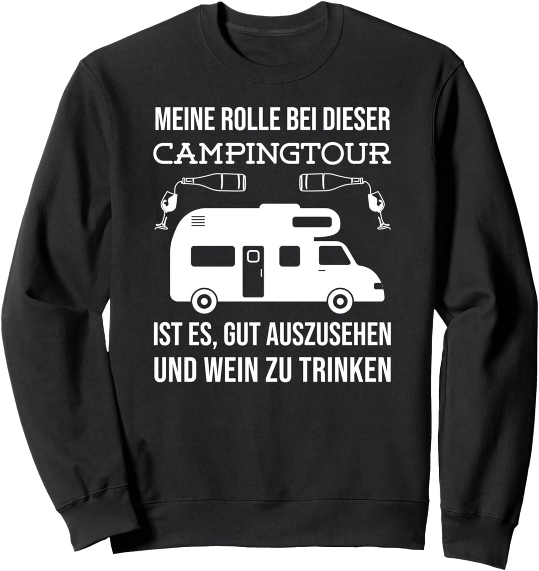 Wohnmobil mit Weingläser Zubehör Camping Wein Camper Wein Sweatshirt