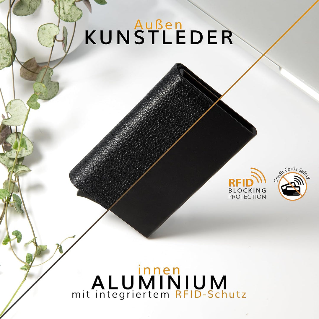 GUGGIARI® Kreditkartenetui - Kartenetui mit Münzfach/Kartenhalter mit Magnetverschluss - Aluminium R