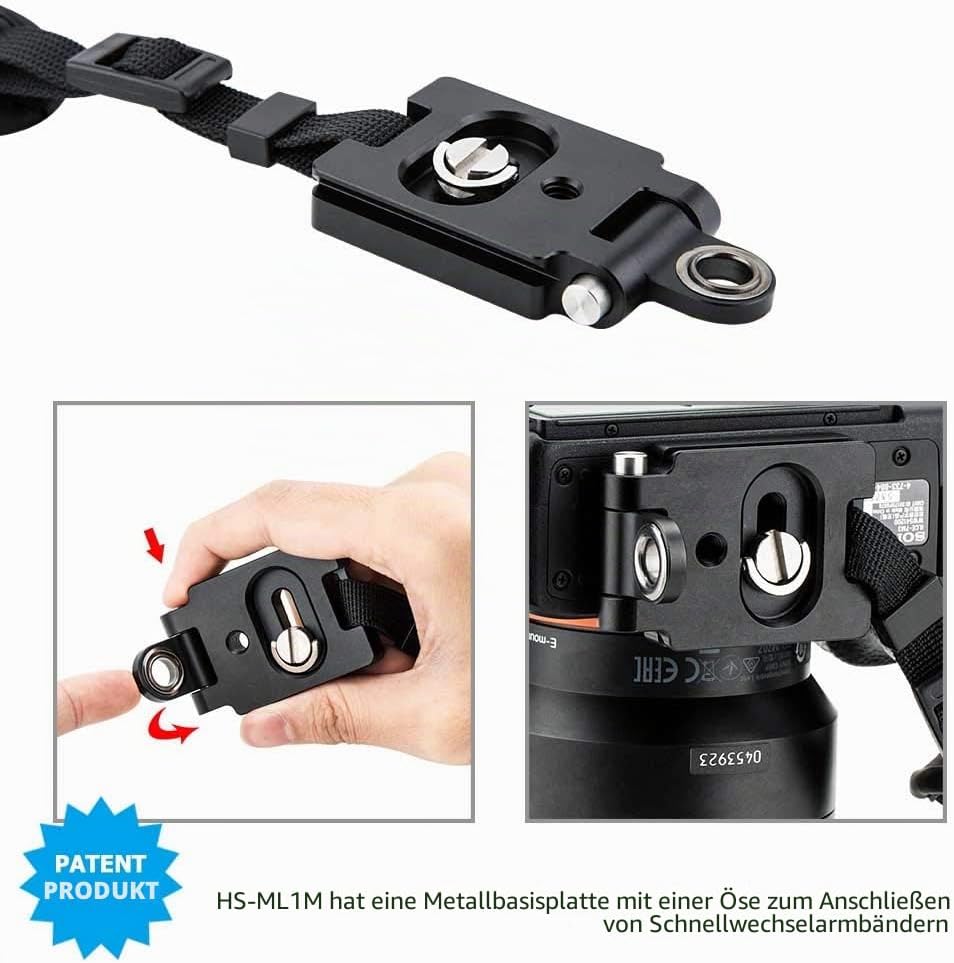 JJC Handschlaufe HS-ML1M Mit Arca Swiss Typenschild, Schwarz, Mit Arca Swiss Typenschild, Schwarz