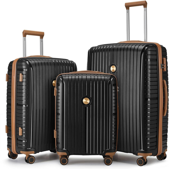 Joyway Kofferset 3 Teilig Hartschale Leicht Reisekoffer von PP Haltbar Trolley Handgepäck Sets mit T